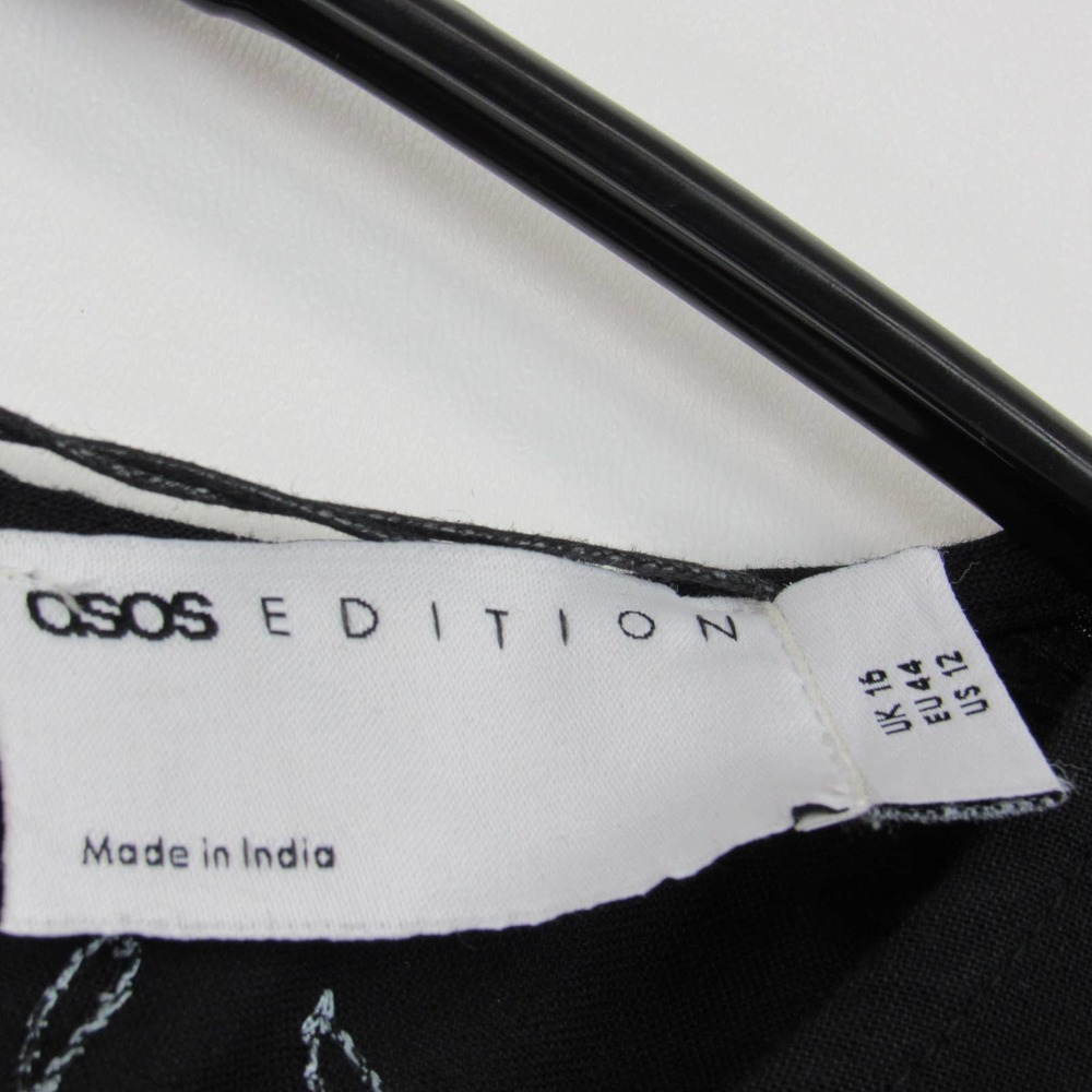 ASOS Black Maxi Dress with Pastel Floral Embroidery - Picture 3 of 7